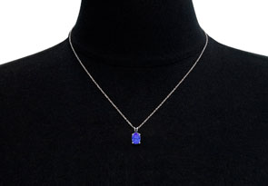 1 1/3 Carat Oval Shape Tanzanite Necklace In Sterling Silver, 18 Inches By SuperJeweler