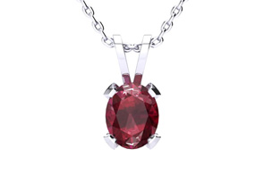 3 Carat Oval Ruby Necklace & Earring Set In Sterling Silver By SuperJeweler