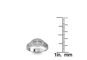 1 Carat Marquise Shape Antique Halo Diamond Engagement Ring In 14K White Gold (4.6 G) (H-I, SI2-I1) By SuperJeweler
