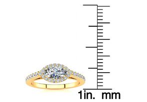 3/4 Carat Marquise Shape Halo Diamond Engagement Ring In 14K Yellow Gold (2.7 G) (H-I, SI2-I1) By SuperJeweler