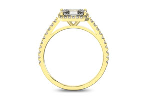 1 1/3 Carat Halo Diamond Engagement Ring In 14K Yellow Gold (2.8 G) (H-I, SI1-SI2 Clarity Enhanced) By SuperJeweler