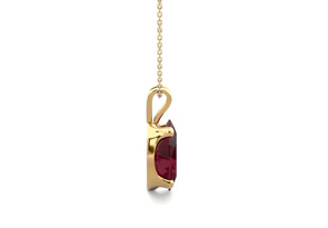 1 Carat Oval Shape Garnet Necklace In 14K Yellow Gold Over Sterling Silver, 18 Inches By SuperJeweler