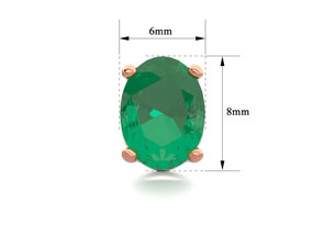 2 1/3 Carat Oval Shape Emerald Stud Earrings In 14K Rose Gold Over Sterling Silver By SuperJeweler