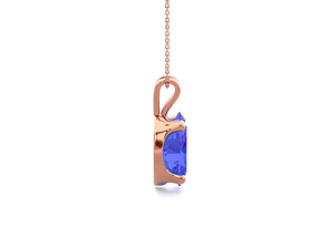 1 1/3 Carat Oval Shape Tanzanite Necklace In 14K Rose Gold Over Sterling Silver, 18 Inches By SuperJeweler