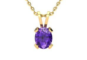 3 Carat Oval Shape Amethyst Necklace & Earring Set In 14K Yellow Gold Over Sterling Silver By SuperJeweler