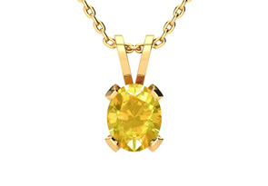 3 Carat Oval Shape Citrine Necklace & Earring Set In 14K Yellow Gold Over Sterling Silver By SuperJeweler
