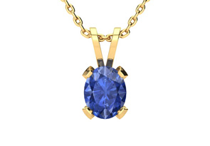 3 Carat Oval Shape Tanzanite Necklace & Earring Set In 14K Yellow Gold Over Sterling Silver By SuperJeweler