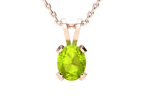 3 Carat Oval Shape Peridot Necklace & Earring Set In 14K Rose Gold Over Sterling Silver By SuperJeweler