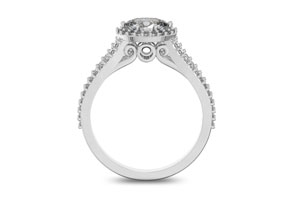 1 Carat Oval Halo Diamond Engagement Ring In 14K White Gold (3.8 G), Split Shank (I-J, I1-I2 Clarity Enhanced) By SuperJeweler