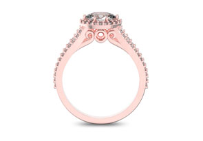 1 Carat Oval Halo Diamond Engagement Ring In 14K Rose Gold (3.8 G), Split Shank (I-J, I1-I2 Clarity Enhanced) By SuperJeweler