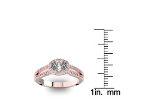 1 Carat Oval Halo Diamond Engagement Ring In 14K Rose Gold (3.8 G), Split Shank (I-J, I1-I2 Clarity Enhanced) By SuperJeweler