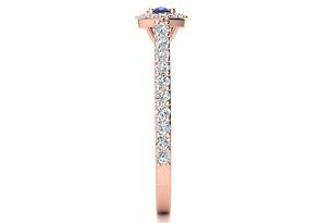 1 Carat Marquise Shape Sapphire & Halo Diamond Ring In 14K Rose Gold (2.7 G), H/I By SuperJeweler