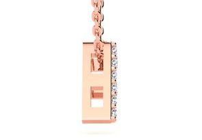 Letter F Diamond Initial Necklace In 14K Rose Gold (2.4 G) W/ 13 Diamonds, H/I, 18 Inch Chain By SuperJeweler