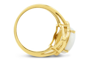 5 Carat Opal Ring W/ Halo Diamonds In 14K Yellow Gold (6.5 G),  By Sundar Gem