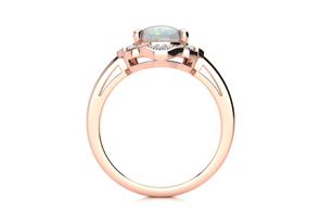 1-2/3 Carat Opal Ring & Halo Diamonds In 14K Rose Gold (3.7 G), I/J By SuperJeweler