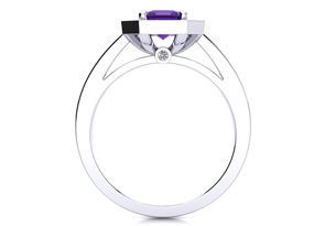 1 Carat Amethyst & Halo Diamond Ring In 14K White Gold (4.6 G), I/J By SuperJeweler