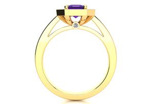 1 Carat Amethyst & Halo Diamond Ring In 14K Yellow Gold (4.6 G), I/J By SuperJeweler