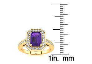 1 Carat Amethyst & Halo Diamond Ring In 14K Yellow Gold (4.6 G),  By SuperJeweler