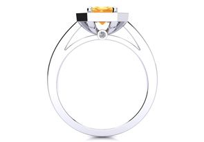 1 Carat Citrine & Halo Diamond Ring In 14K White Gold (4.6 G),  By SuperJeweler