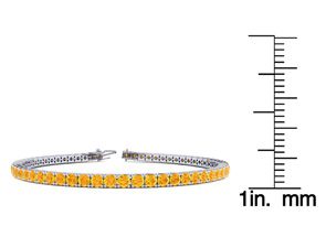 4 Carat Citrine Tennis Bracelet In 14K White Gold (9.4 G), 7 Inches By SuperJeweler