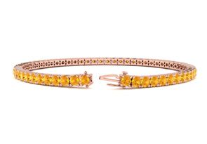 4 Carat Citrine Tennis Bracelet In 14K Rose Gold (9.4 G), 7 Inches By SuperJeweler