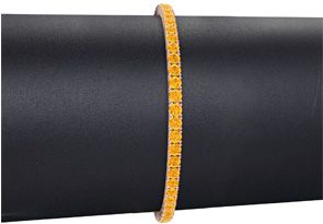4 Carat Citrine Tennis Bracelet In 14K Rose Gold (9.4 G), 7 Inches By SuperJeweler