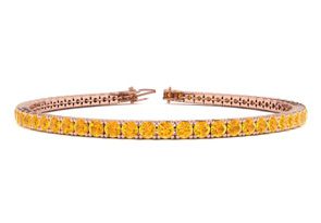 4 1/2 Carat Citrine Tennis Bracelet In 14K Rose Gold (10.7 G), 8 Inches By SuperJeweler