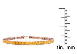 4 1/2 Carat Citrine Tennis Bracelet In 14K Rose Gold (10.7 G), 8 Inches By SuperJeweler