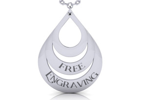 Sterling Silver Triple Teardrop Necklace W/ Free Custom Engraving, 18 Inches By SuperJeweler