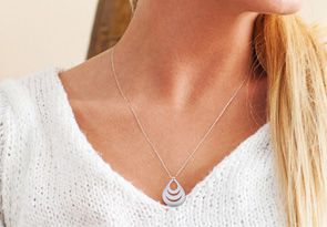 Sterling Silver Triple Teardrop Necklace W/ Free Custom Engraving, 18 Inches By SuperJeweler