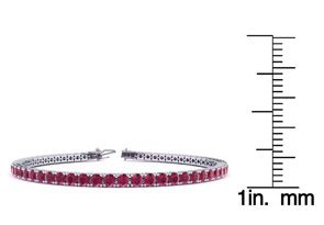 5 1/2 Carat Ruby Tennis Bracelet In 14K White Gold (10.1 G), 7.5 Inches By SuperJeweler