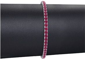 5 1/2 Carat Ruby Tennis Bracelet In 14K White Gold (10.1 G), 7.5 Inches By SuperJeweler