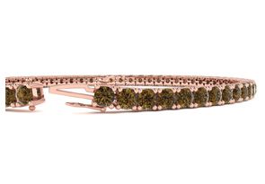3 1/2 Carat Chocolate Bar Brown Champagne Diamond Tennis Bracelet In 14K Rose Gold (8.1 G), 6 Inches By SuperJeweler