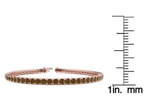 3 1/2 Carat Chocolate Bar Brown Champagne Diamond Tennis Bracelet In 14K Rose Gold (8.7 G), 6 1/2 Inches By Sundar Gem