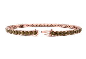 4 1/4 Carat Chocolate Bar Brown Champagne Diamond Tennis Bracelet In 14K Rose Gold (10.1 G), 7.5 Inches By SuperJeweler