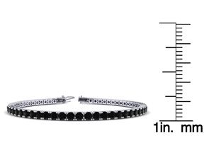 5 Carat Black Diamond Tennis Bracelet In 14K White Gold (12.1 G), 9 Inches By Sundar Gem