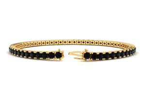 3 1/2 Carat Black Diamond Tennis Bracelet In 14K Yellow Gold (8.1 G), 6 Inches By SuperJeweler