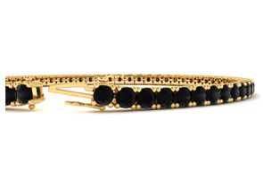 4 1/2 Carat Black Diamond Tennis Bracelet In 14K Yellow Gold (10.7 G), 8 Inches By SuperJeweler