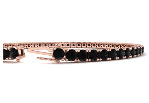 4 1/2 Carat Black Diamond Tennis Bracelet In 14K Rose Gold (10.7 G), 8 Inches By SuperJeweler