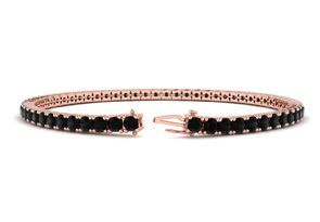 4 3/4 Carat Black Diamond Tennis Bracelet In 14K Rose Gold (11.4 G), 8.5 Inches By Sundar Gem