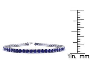 6 Inch 4 1/2 Carat Sapphire Tennis Bracelet In 14K White Gold (8.1 G) By SuperJeweler