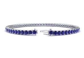 4 3/4 Carat Sapphire Tennis Bracelet In 14K White Gold (8.7 G), 6 1/2 Inches By SuperJeweler