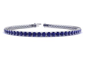 5 1/4 Carat Sapphire Tennis Bracelet In 14K White Gold (9.4 G), 7 Inches By SuperJeweler