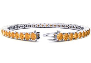7 3/4 Carat Citrine Tennis Bracelet In 14K White Gold (10.3 G), 6 Inches By SuperJeweler