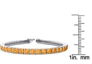 7 3/4 Carat Citrine Tennis Bracelet In 14K White Gold (10.3 G), 6 Inches By SuperJeweler