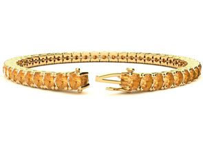 10 1/2 Carat Citrine Tennis Bracelet In 14K Yellow Gold (13.7 G), 8 Inches By SuperJeweler