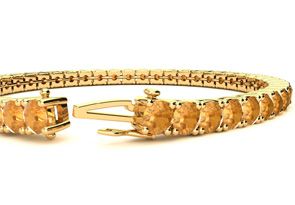 10 1/2 Carat Citrine Tennis Bracelet In 14K Yellow Gold (13.7 G), 8 Inches By SuperJeweler