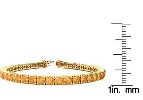 11 1/5 Carat Citrine Tennis Bracelet In 14K Yellow Gold (14.6 G), 8.5 Inches By SuperJeweler