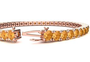 9 1/5 Carat Citrine Tennis Bracelet In 14K Rose Gold (12 G), 7 Inches By SuperJeweler