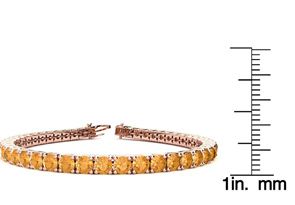 9 1/5 Carat Citrine Tennis Bracelet In 14K Rose Gold (12 G), 7 Inches By SuperJeweler